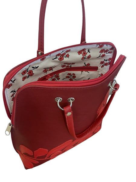 FIG LEAVES      large bag / rucksack      (Red)