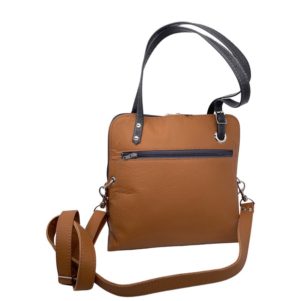 FIG LEAVES medium bag (tan & grey)