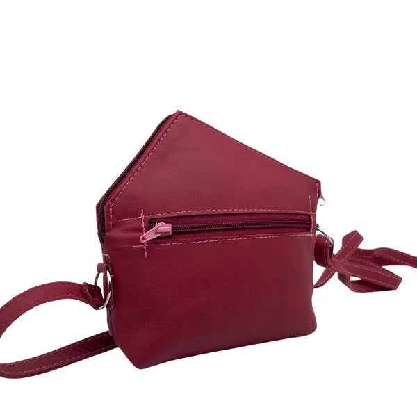 FIG LEAVES Xsmall triangular bag (red & pink)