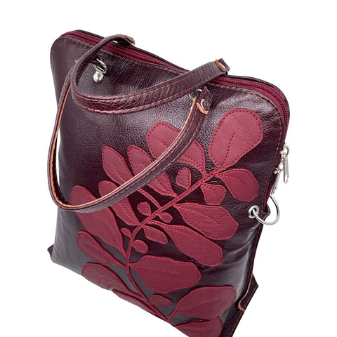 FIG LEAVES large bag / rucksack  (oxblood)