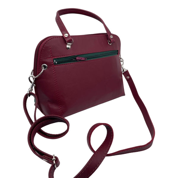 FIG LEAVES small bag (burgundy & green)