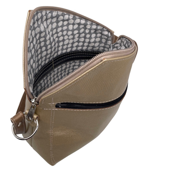 GRASS small triangular bag (bronze & black)