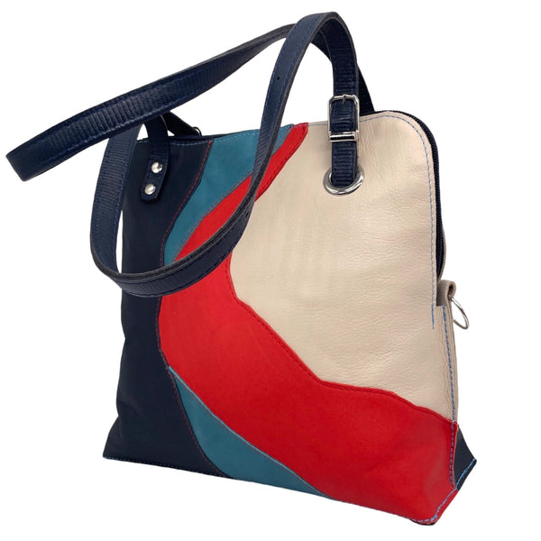FLUID medium bag (blue, red & cream)