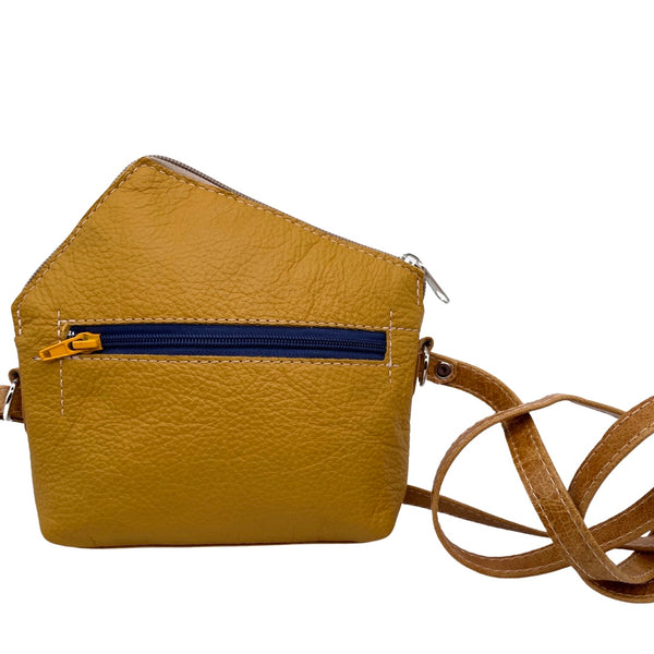 FIG LEAVES Xsmall triangular bag (yellow & navy)