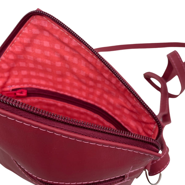 FIG LEAVES Xsmall triangular bag (red & pink)