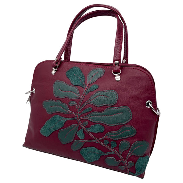 FIG LEAVES small bag (burgundy & green)