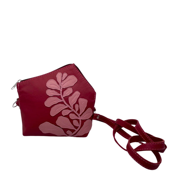 FIG LEAVES Xsmall triangular bag (red & pink)